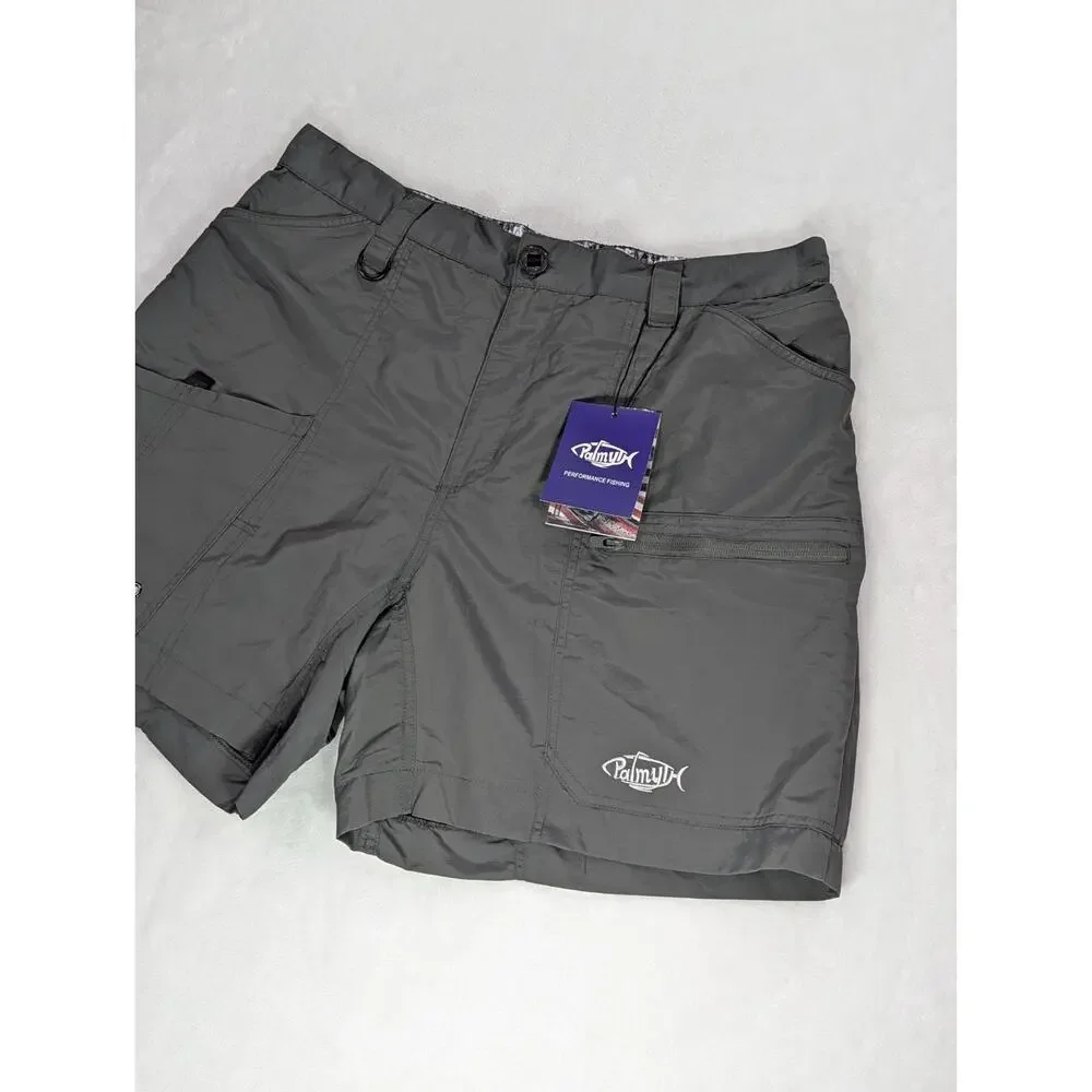 Palmyth Mens Performance Fishing Shorts NWT Size 38 XL Charcoal Gray 6.5